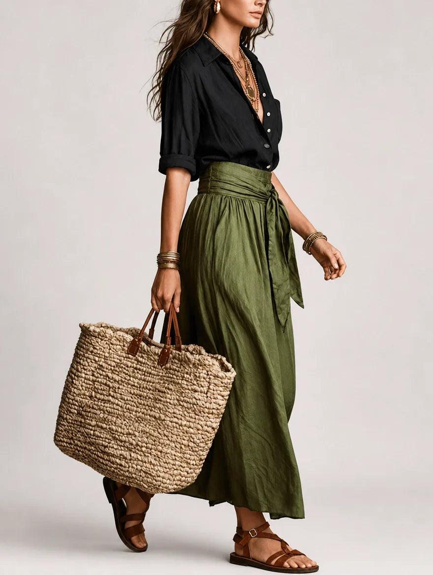 Martina | Elegant and Flowing One-Shoulder Maxi Dress